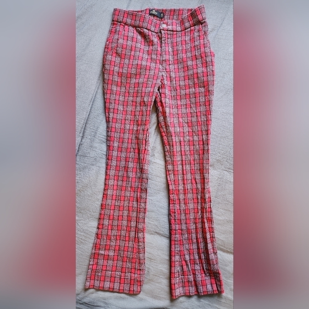 Hollister Red Plaid Jeans Size XS/00